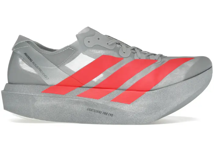 Size 8 - adidas Adizero Adios Pro Evo 2 Silver Metallic Lucid Red JR7259