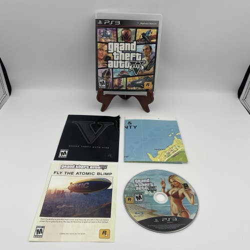 Grand Theft Auto V (Sony Playstation 3, PS3) CIB w/ Map & Manual GTA 5