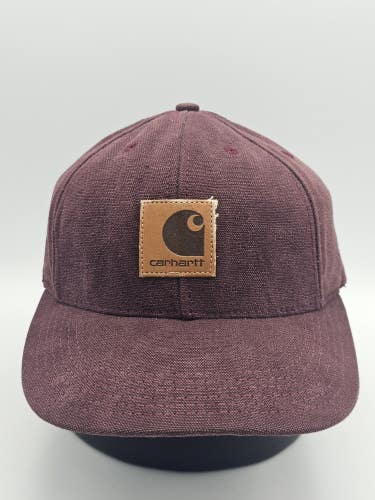 Vintage Carhartt 1990s A16BRG Burgundy Made In USA Patch Hat Cap Vtg Snapback