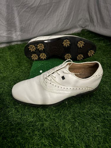 Footjoy Icon Black Golf Shoes (White) - (Used) Size 9.5M