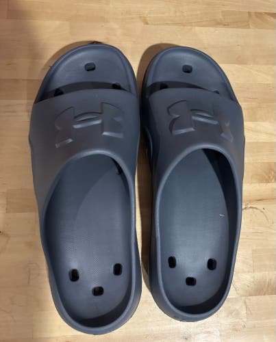 Under Armour Mens Locker V Slides - Dark Gray