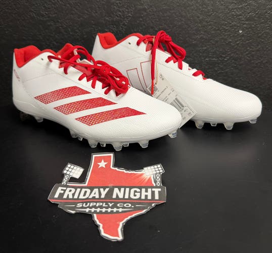 Adidas Adizero Electric 2 Football Cleats Men’s Size 12 White/Red Lightweight New w/tags