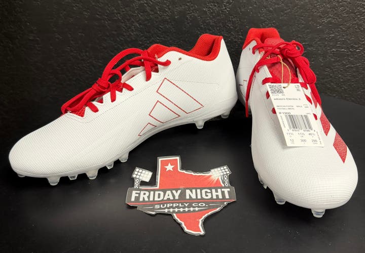 Adidas Adizero Electric 2 Football Cleats Men’s Size 12 White/Red Lightweight New w/tags