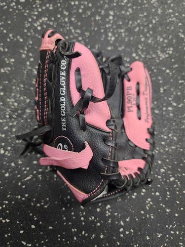 Used Rawlings PL90PB BB/SB Glove RH Throw Black And Pink 9" 11849-S000039875