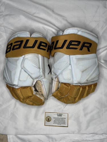 Vegas Golden Knights Brett Howden Game Worn Bauer Hyperlite Pro Stock Gloves