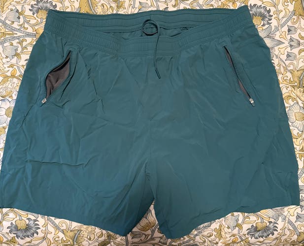 Men's All In Motion Performance Drawstring Shorts 7 inches - Teal