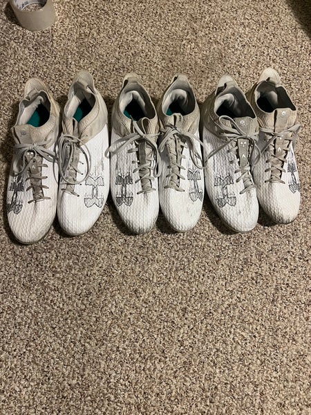 Under Armour Blur Smoke 2.0 Lacrosse Cleats White Men's Size M 11.0 Adult Under Armour Blur Bundle