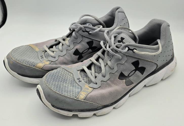 Under Armour Mens Sz 10.5 Sneakers - Micro G Assert 6 Gray Running Shoes