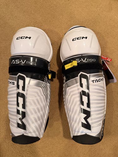Senior CCM Tacks AS-V Pro 14" Shin Pads (New)