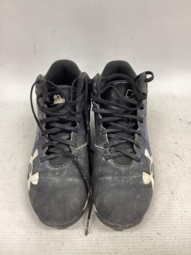 Used Under Armour BASEBALL CLEAT BB/SB Cleats Black And Navy Blue Junior 02.5 11851-S000047022