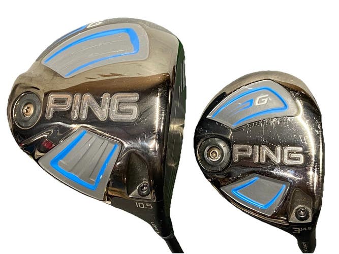 Ping G 2016 Wood Set 10.5* Driver, 14.5* 3 Wood RH 55g Alta Stiff Graphite Sweet