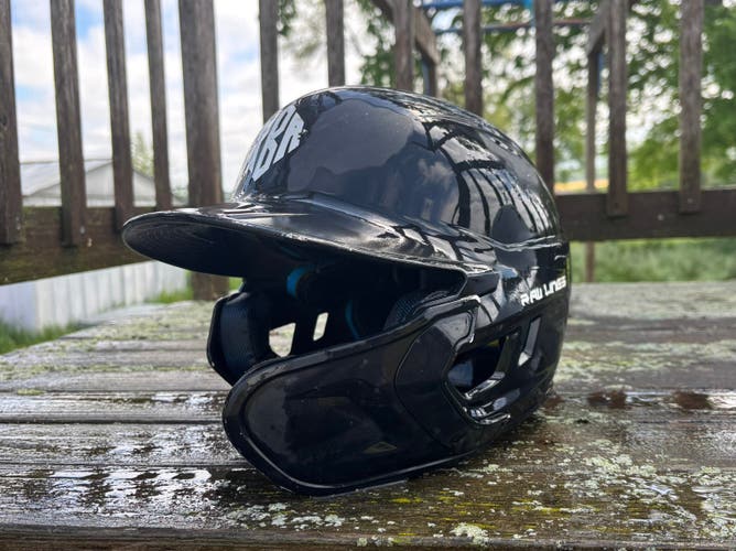 Black Rawlings Mach Batting Helmet with face protection (Used)