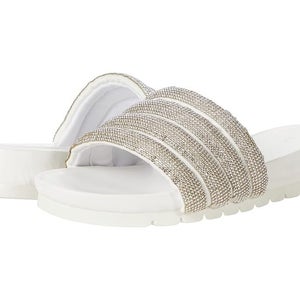 Anne Klein Gloria GLOR01F9-100 Slide Women's US 10 White Slip On Sandals KHD809