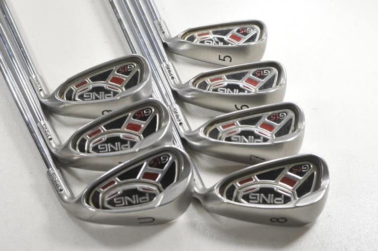 Ping G15 5-W,UW Iron Set Stiff Flex Black Dot Right AWT Steel #218596