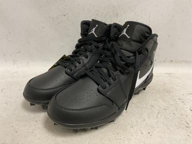 Used Nike Jordan 1 Mid TD FJ6805-001 Adult FB Cleats Black Senior 11 11855-S000203954