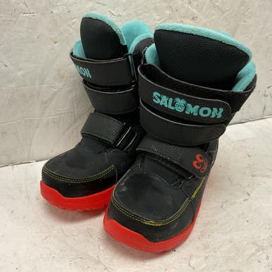 Used Salomon WHIPSTAR Boys Snowboard Boots Black And Red Youth 13.0 11855-S000203871