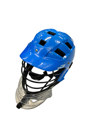 Used Brine HELMET W NECK GUARD Lacrosse Helmet Royal Blue S/M 11682-S000132900