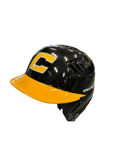 Used Rawlings BLACK AND YELLOW Batting Helmet No Mask Black And Gold MD 11682-S000132882