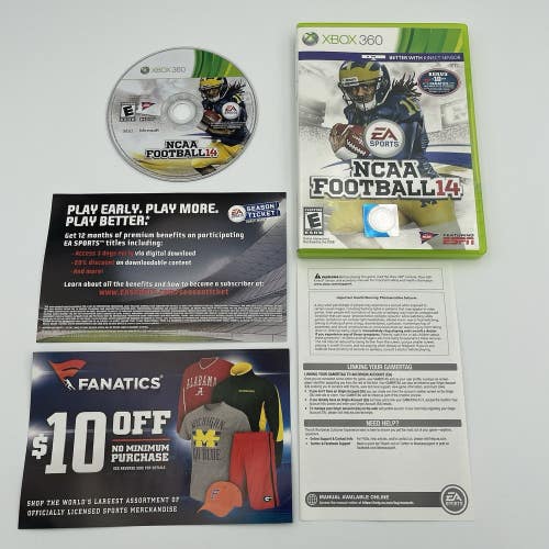 NCAA Football 14 EA Sports (Xbox 360, 2013) Complete CIB Tested & Works VGC