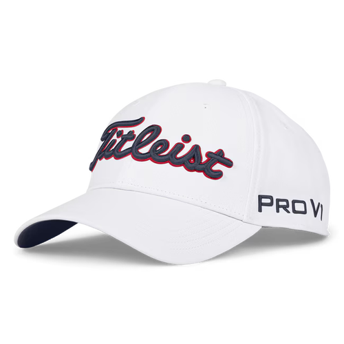 Titleist 2026 Tour Performance Adjustable Hat- White/Navy/Red