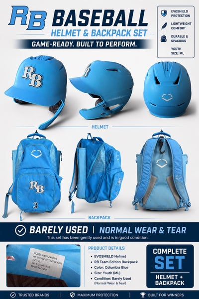 Medium/Large EvoShield Batting Helmet and Bag Combo
