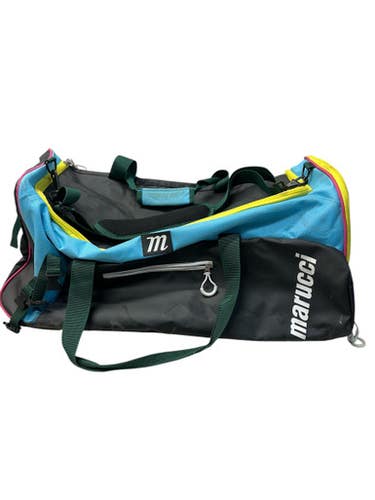 Used Marucci PRO UTILITY DUFFEL BB/SB Player Carry Bag Black And Carolina Blue 11835-S000208553
