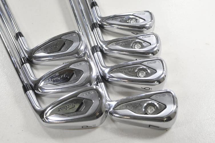 Titleist T200 2019 4-PW Iron Set Stiff Flex Right AMT Black S300 Steel # 218589