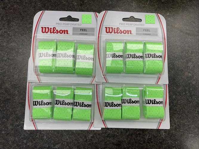 Tennis Perforated Overgrip 12 Pack (Green)