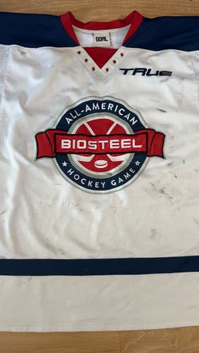 Rare Goalie Cut All American BioSteel Hockey Game Used Jersey #29 Jacob Fowler