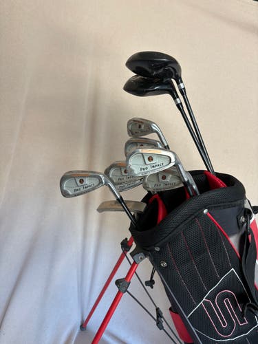 Men's Spaulding Pro Impact Right Handed Clubs (Full Set) Regular Flex 11 Pieces (Used)
