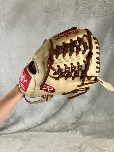 Brown Rawlings Heart of the Hide RH Outfield Baseball Glove 11.5" (Used)