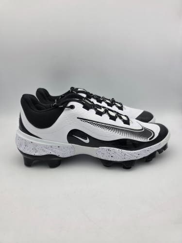 Nike Alpha Huarache Elite 4 MCS Baseball Cleats White Black Mens 11 FD6255-108