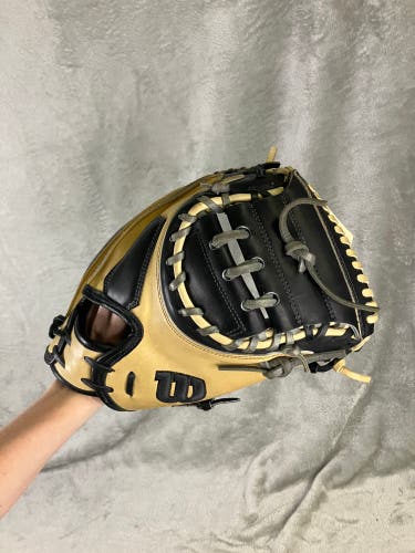 Black Wilson A2K RH Catcher's Baseball Glove 33.5" (Used)