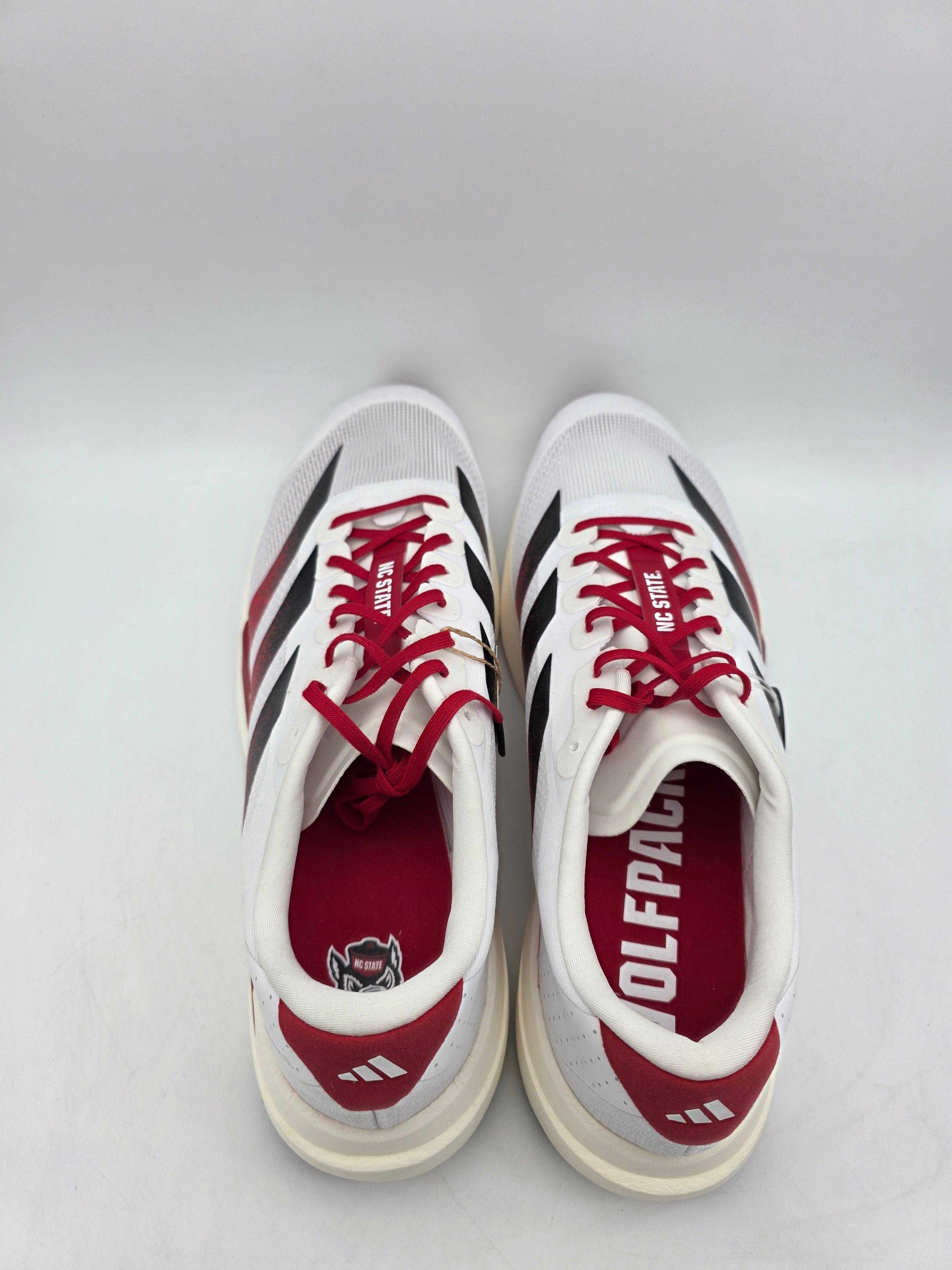 NC State Adidas Adizero Evo SL White Red Running Shoes JQ4571 Men\'s Size 11 NEW Adidas North Carolina Wolfpack Adizero Evo SL Cloud White  main image 2