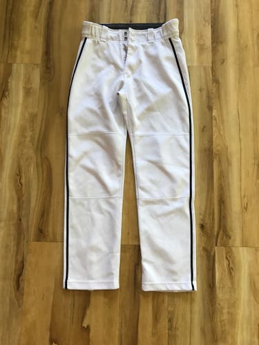 White XL Youth Easton Pants with black piping