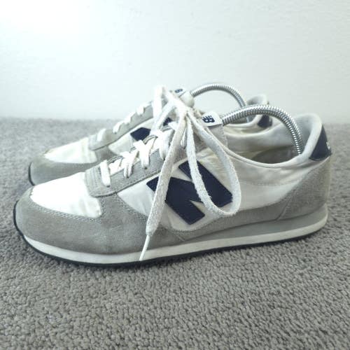 New Balance Mens Size 9.5 Walking Shoes Gray Blue Sneakers Low Top Suede Retro
