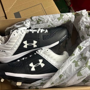 Black Men's Size M 7.5 (W 8.5) Adult Under Armour Low Top Metal (New)