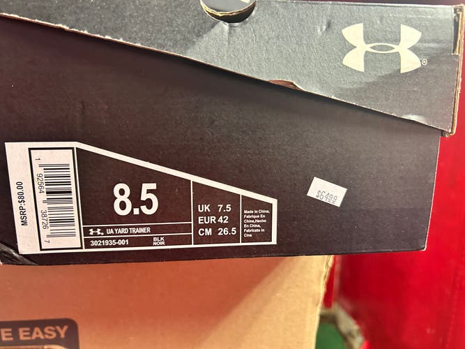 Black Men's Size M 8.5 (W 9.5) Adult Under Armour Low Top Trainers (New)