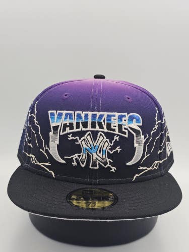 New Era Yankees WS Champions Metallica Lightning Fitted Rare Myfitteds Hat 7 1/2