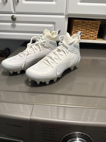 White Unisex Size M 7.5 (W 8.5) Adult Nike Alpha Huarache 8 Elite Mid Top (New)