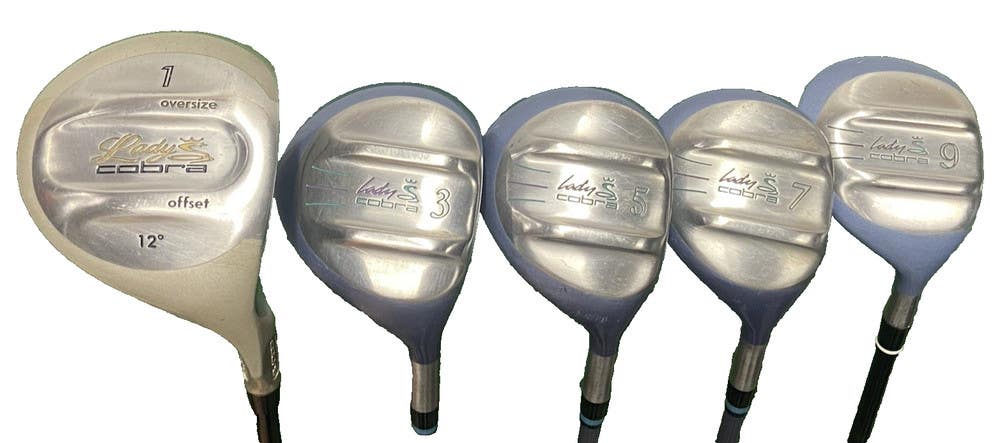 Lady Cobra Wood Set 12* Driver, 3W, 5W, 7W, 9W RH Ladies Graphite New 360 Grips