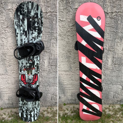 151cmW Burton SuperHero Wide Snowboard With Burton FreeRide Bindings and Dakine Bag