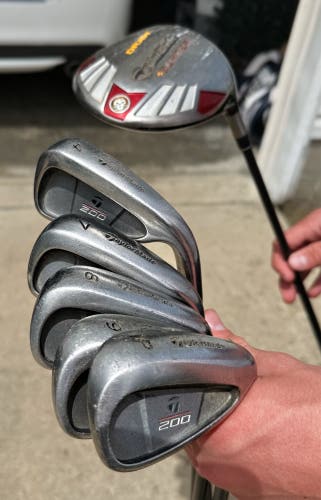 Men's TaylorMade 200 Right Handed Incomplete Iron Set Regular Flex Graphite Shaft and Driver