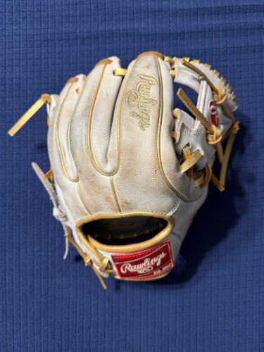 Custom Rawlings Heart of the Hide Infield Baseball Glove 11.5" White and Gold (Used-Good)