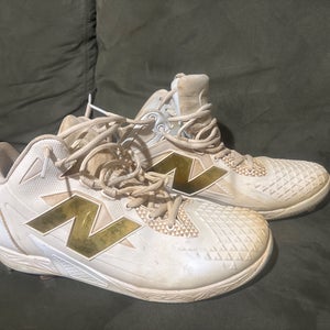 Gold Men's Size M 11.0 (W 12.0) Adult New Balance High Top Metal (Used)