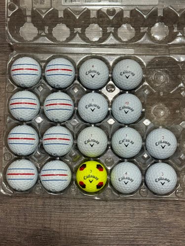 18 Callaway Chrome Tour Golf Balls - 5A/4A Condition, Some Triple Track
