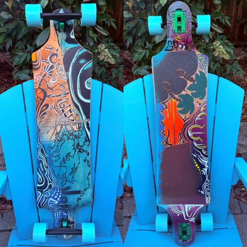 Custom Drop Down Complete Longboard Skateboard 10” x 43” Orangatang 80mm Wheels