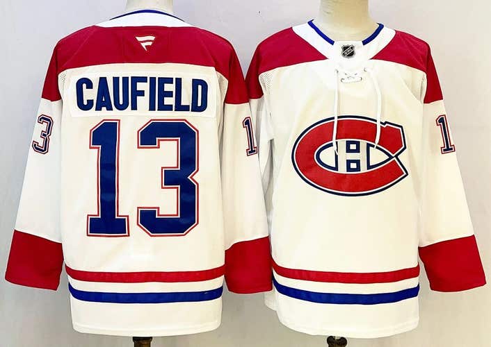 Men's Montreal Canadiens Cole Caufield #13 Stitched Jersey Size 50