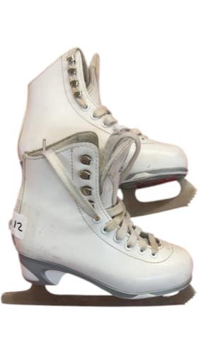 Jackson White Youth Figure Skates Size 12Y Good Used Condition