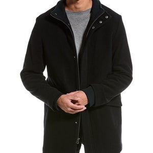 Cole Haan Signature Bomber Coat Men's Medium Blue Long Sleeve Full Zip DDR362